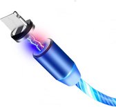 Jocam - 1 Meter Magnetische - lichtvloeiende - LED - oplaadkabel USB-C - 2.4A - Blauw