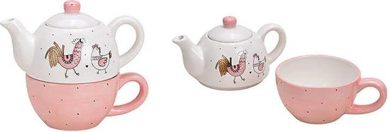 Service à thé théière et tasse à thé 2 en 1 | bol.com