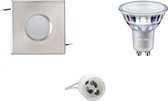 PHILIPS - LED Spot Set - MASTER 927 36D VLE - Igia - GU10 Fitting - Waterdicht IP65 - DimTone Dimbaar - Inbouw Vierkant - Mat Chroom - 3.7W - Warm Wit 2200K-2700K - 82mm