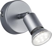 LED Plafondspot - Torna Pamo - GU10 Fitting - 3W - Warm Wit 3000K - 1-lichts - Rond - Mat Titaan - Aluminium