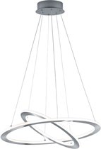 LED Hanglamp - Torna Duban - 40W - Warm Wit 3000K - Dimbaar - Rond - Mat Nikkel - Aluminium