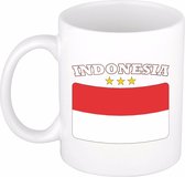 Beker / mok met de Indonesische vlag - 300 ml keramiek - Indonesie