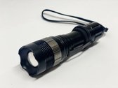 Militaire LED Zaklamp | Zwart | 2000 Lumen | Zwart | Black | LED