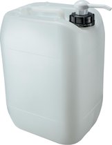 Jerrycan 20 liter met dispenserpomp – handig stapelbaar – UN gekeurd – voor water en gevaarlijke vloeistoffen – inclusief dop – totaal te legen