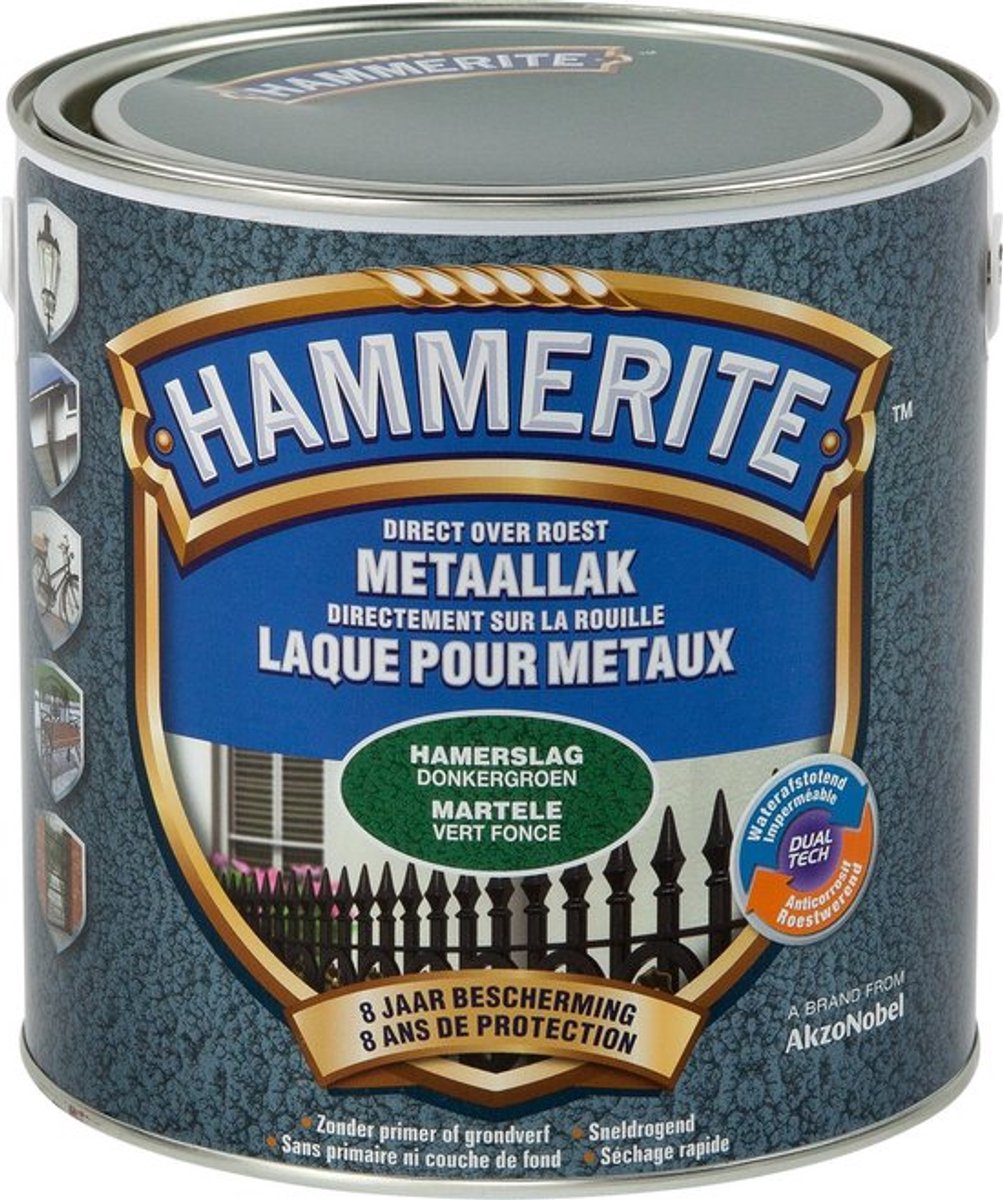 Hammerite - Metaallak - Hamerslag Donkergroen - 2.5L