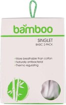 Dames Bamboe Hemd - 2-pack - Wit - Maat S