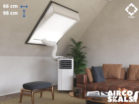 Airco raamafdichtingskit 66×98 cm voor Velux tuimelvenster dakraam, draagbare airco slang afsluiting