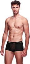 Envy Transparante Mesh Herenshort - Zwart - Heren Lingerie - L/XL - Slips & Boxershorts - Zwart - Discreet verpakt en bezorgd