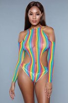 Strange Love Cold-Shoulder Body - Rainbow - Dames Lingerie - One Size (S-L 34 - 40) - Body - Regenboog - Discreet verpakt en bezorgd