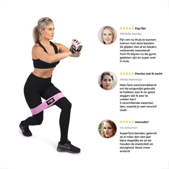 NINN Sports - Weerstandsbanden set van 3 Cheetah - Bootybands - Weerstandsband - Resistance band - Fitnessband