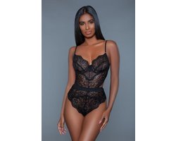 Bettany Kanten Body - Zwart - Dames Lingerie - Large - Body - Zwart -  Discreet verpakt