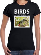 Dieren foto t-shirt Grijze roodstaart papegaai - zwart - dames - birds of the world - cadeau shirt Papegaaien liefhebber L