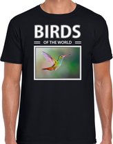 Dieren foto t-shirt Kolibrie - zwart - heren - birds of the world - cadeau shirt Kolibries liefhebber L