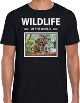 Dieren foto t-shirt Koala - zwart - heren - wildlife of the world - cadeau shirt Koalas liefhebber M