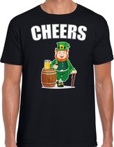 St. Patricks day t-shirt zwart voor heren - Cheers - Ierse feest kleding / outfit / kostuum M