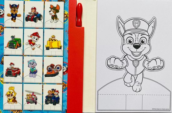 PAW Patrol tekenset | Prikblok blauw en A5 kleurboek PAW Patrol