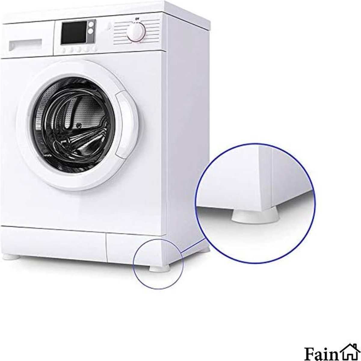 Trillingsdempers wasmachine – Set van 4 stuks – Wit - Voetjes wasmachine & droger - Wasmachine demper – Anti trillings / vibratie dempers pads – Antislip rubber – Trillingsmat – Antislipmat - Schokdempers wasmachine - Merkloos