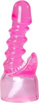EasyToys Wand Collection ‚Äì Geribbeld roze opzetstuk - Vibo's - Vibrator Opzetstukken - Roze - Discreet verpakt en bezorgd