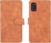 Samsung Galaxy A31 Hoesje - Mobigear - Retro Serie - Kunstlederen Bookcase - Cognac - Hoesje Geschikt Voor Samsung Galaxy A31