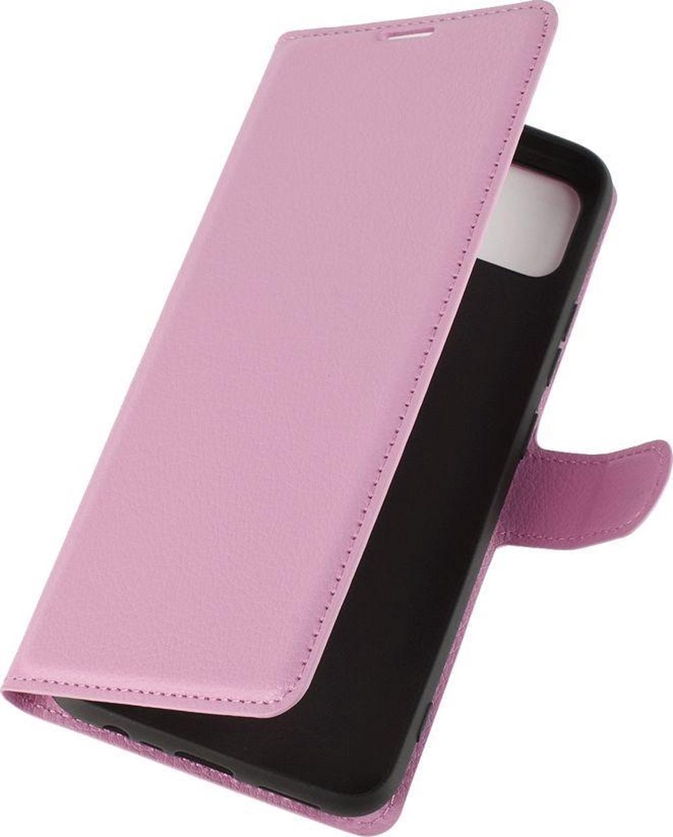 Mobigear Telefoonhoesje geschikt voor Realme C11 (2020) Hoesje | Mobigear Classic Bookcase Portemonnee | Pasjeshouder voor 3 Pasjes | Telefoonhoesje voor Pinpas / OV Kaart / Rijbewijs - Roze