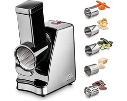 Solis Slice & More 8401 Multifunctionele Groentesnijder en Rasp - RVS Foodprocessor - Hakmolen Elektrisch - Chopper - Zilver