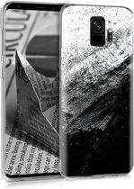 kwmobile telefoonhoesje voor Samsung Galaxy S9 - Hoesje voor smartphone in zwart / wit - Verfkwast Inkt design
