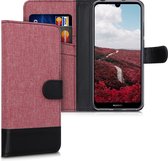 kwmobile telefoonhoesje voor Huawei Y6s (2019) - Hoesje met pasjeshouder in oudroze / zwart - Case met portemonnee