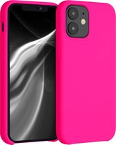 kwmobile telefoonhoesje geschikt voor Apple iPhone 12 mini - Hoesje met siliconen coating - Smartphone case in neon roze