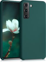 kwmobile telefoonhoesje voor Samsung Galaxy S21 - Hoesje met siliconen coating - Smartphone case in turqoise-groen