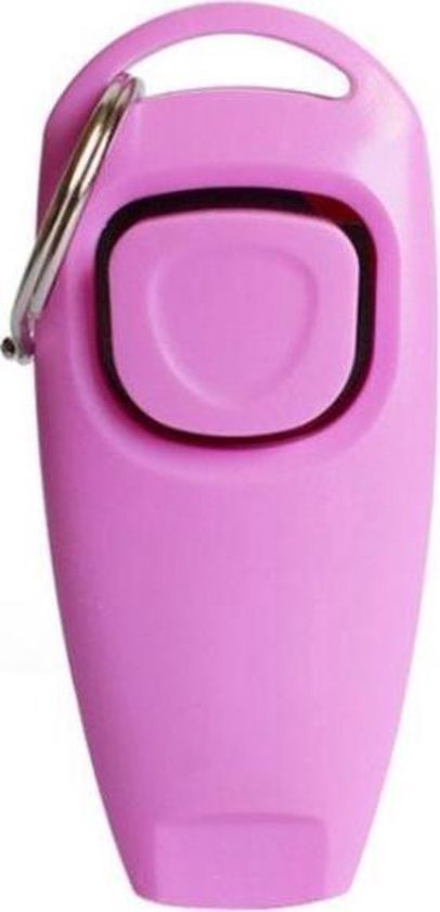 Foto: Luxe clicker met fluit 2 in 1 hondentrainer hondenklikker met bevestigingsring roze 1st