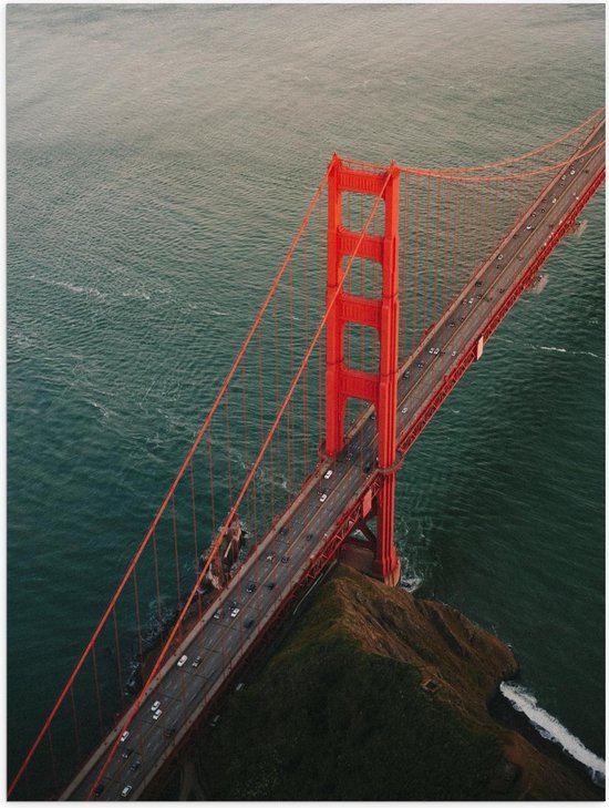 Poster – Golden Gate Bridge vanuit de Lucht - 30x40cm Foto op Posterpapier