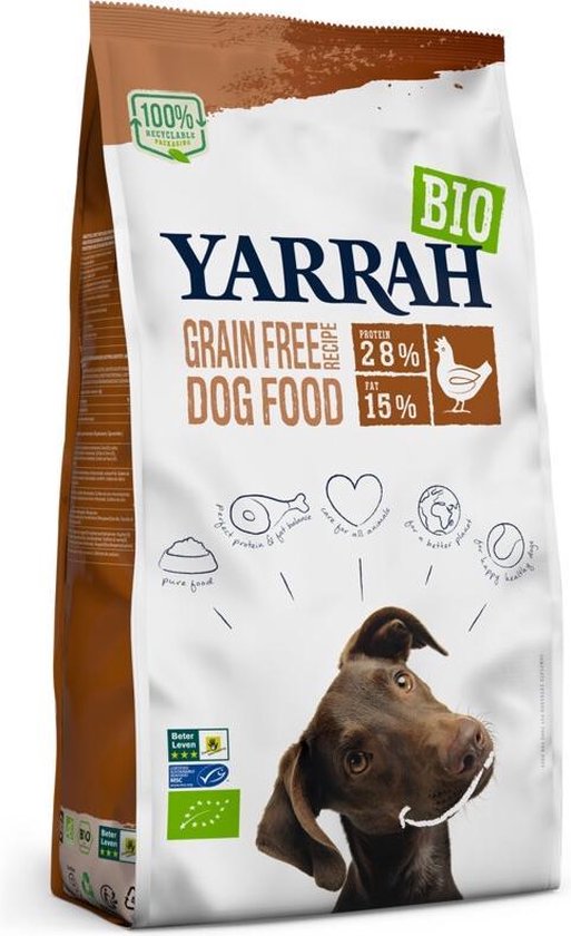10 kg Yarrah dog adult graanvrij kip/vis hondenvoer