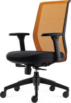 BenS 837-Ergo-4 - Chaise de bureau ergonomique avec toutes les options de réglage - Conforme à la norme EN1335 et Arbo - Orange / Noir