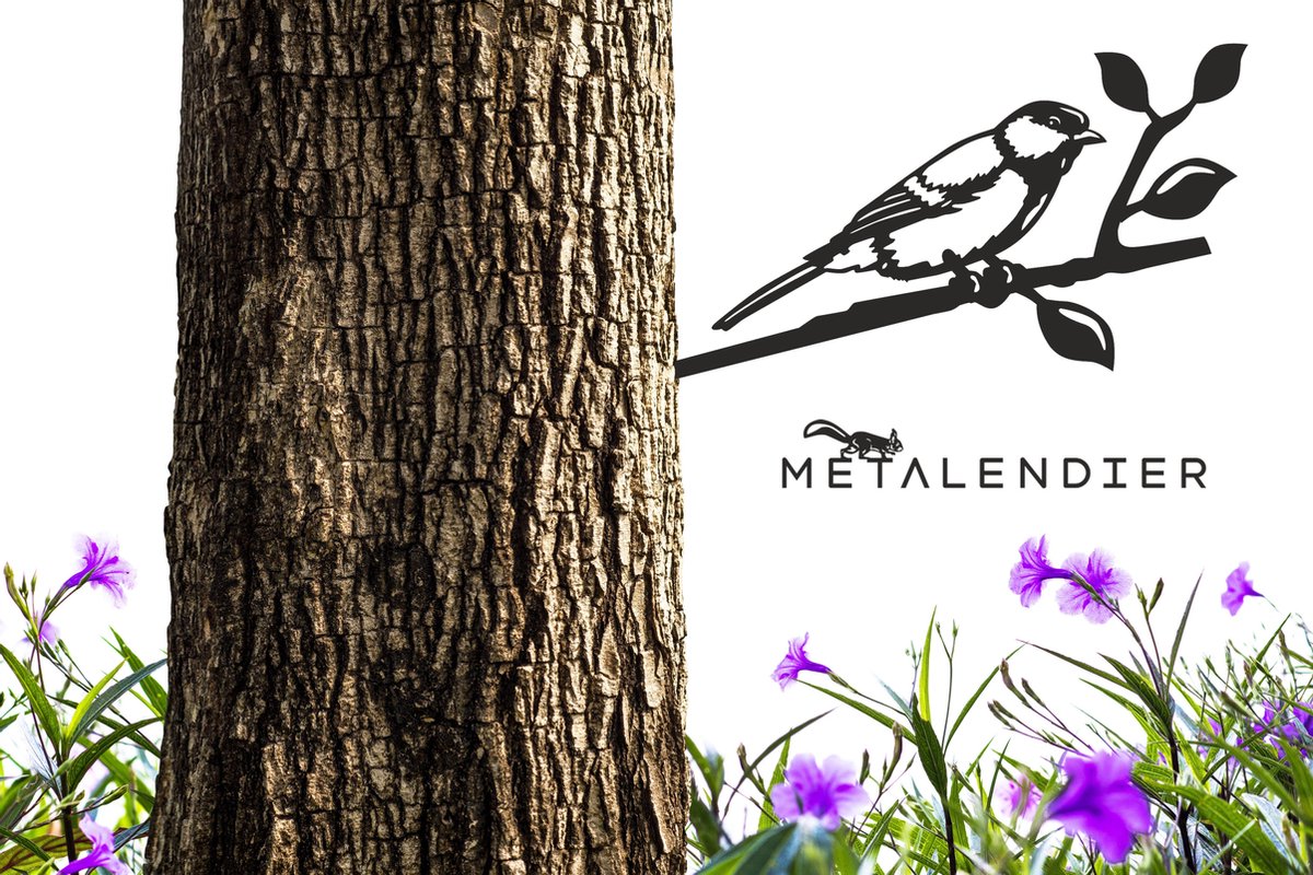 Koolmees - Metalen vogel - Tuinbeeld - Cortenstaal - NL Fabrikaat