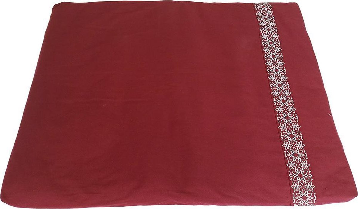 Samarali meditatiemat zabuton (Rood) - ethisch geproduceerd van 100% biologisch katoen (GOTS gecertificeerd) | 90 x 70 x 5 cm | Heeft 2 lagen | Verkrijgbaar in 6 natuurlijke kleuren