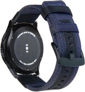 Fungus - Smartwatch bandje - Geschikt voor Samsung Galaxy Watch 3 45mm, Gear S3, Huawei Watch GT 2 46mm, Garmin Vivoactive 4, 22mm horlogebandje - Stof - Nylon - Zwart blauw