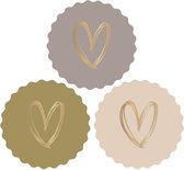 House Of Products - Stickers - Cadeauversiering - Hart Goud - Faded Pink - 24 stuks - ø 55 mm