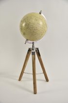 Wereldbol - Globe op Driepoot van Hout - 57cm