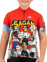 Sportful Sportful Super Peter Fietsshirt - Maat 152  - Unisex - rood - wit - blauw - geel - zwart
