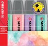 STABILO BOSS ORIGINAL Pastel - Markeerstift - Markeren Met Pastelkleuren - Etui Met 4 Kleuren