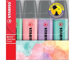 STABILO BOSS ORIGINAL marqueurs pastel - Caisse 4 pcs