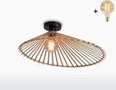 Plafondlamp - BROMO - Asymmetrisch - Bamboe - Large - Met LED-lamp