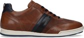 No Stress - Heren - Cognac leren sneakers met details - Maat 46