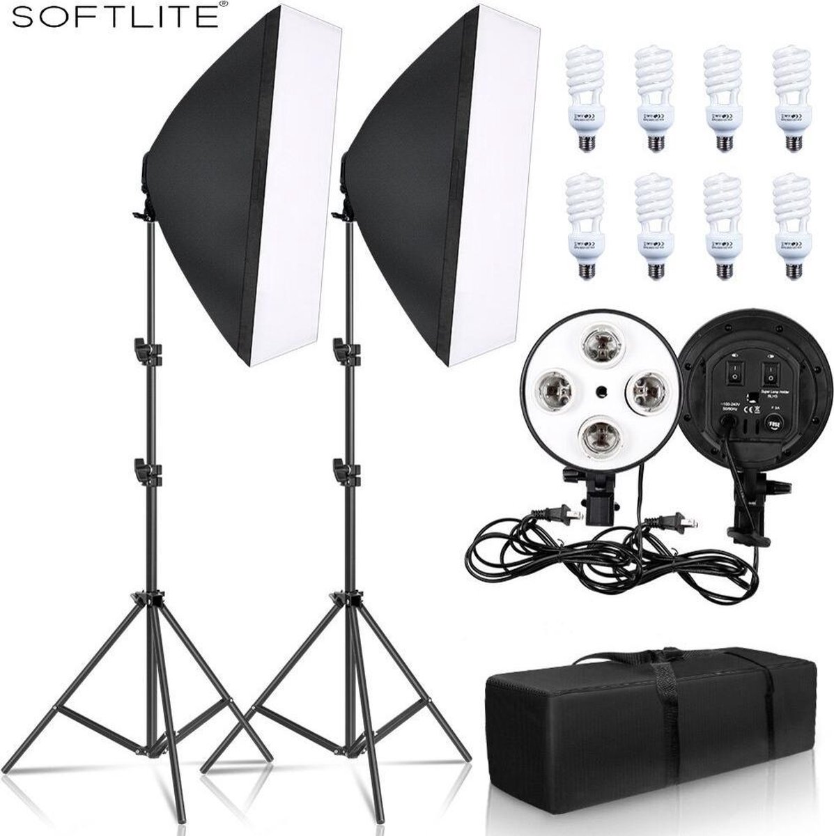 tectake® Set de 3x Soft box pour Studio Photo Eclairage Video