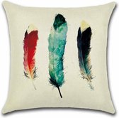 Kussenhoes Feathers - Gekleurd - Kussenhoes - 45x45 cm - Sierkussen - Polyester