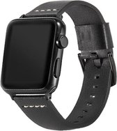 Fungus - Smartwatch bandje - Geschikt voor Apple Watch 38 / 40 / 41 mm - Series 1 2 3 4 5 6 7 8 9 SE iWatch - PU leer - 4 streep - Zwart