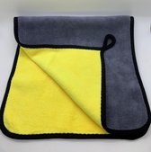 Microfiber Autowashanddoek - Grijs/Geel 30x60cm