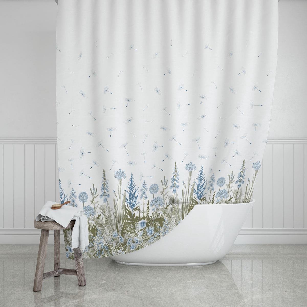 Zethome 2558 - Douchegordijn 180x200 cm - Wit - Polyester - Badkamer Gordijn - Shower Curtain - Waterdicht - Sneldrogend en Anti Schimmel -Wasbaar en Duurzaam