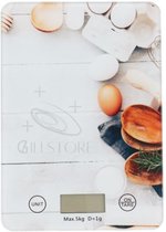 Keukenweegschaal - Digitaal - max 5kg - Verschillende Meeteenheden - Keukenprint - Incl Batterij