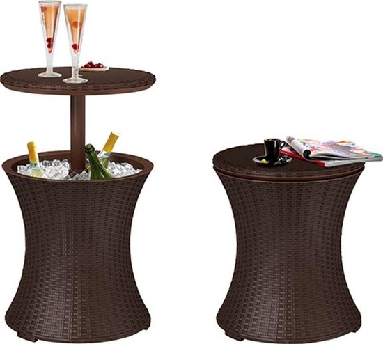 4 Seasons Outdoor Verdi bijzettafel latte met rond teak blad 45 cm